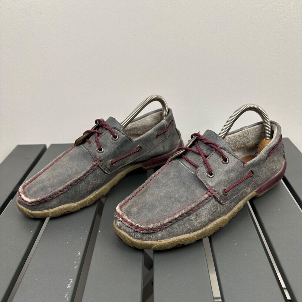Women's Twisted X Slip-on Driving Moccasin Size 7 Boat Shoe Grey Berry WDM0121